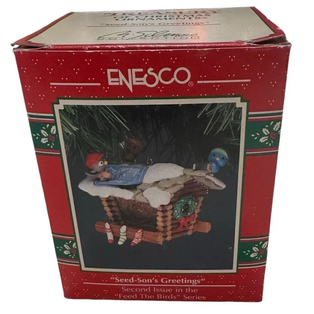 Enesco  Seed-Son’s Greetings Birds Christmas  Ornament Vintage 1992